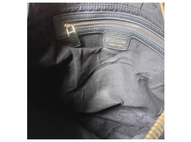 Borsa Hobo Nina in pelle nera Tom Ford con cerniere dorate Nero - vista 10