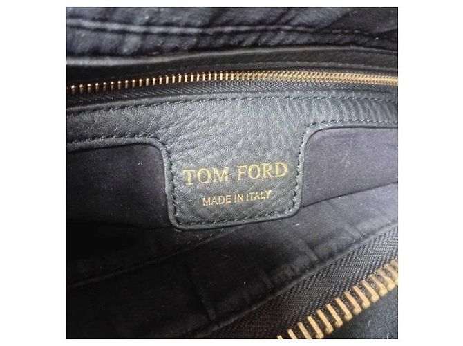 Borsa Hobo Nina in pelle nera Tom Ford con cerniere dorate Nero - vista 3