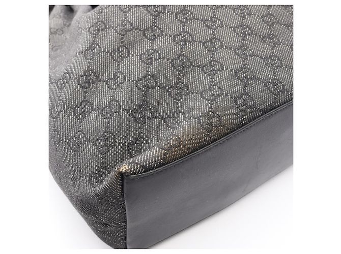 Borsa a tracolla Gucci Bamboo motivo GG Blu navy - vista 6