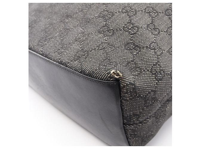 Borsa a tracolla Gucci Bamboo motivo GG Blu navy - vista 7