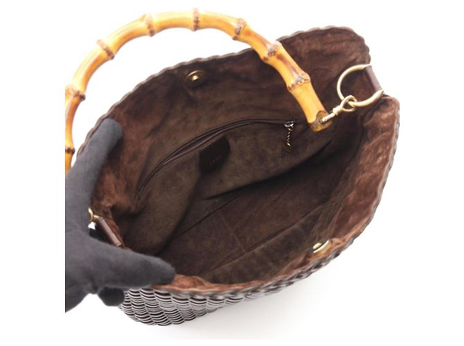 Borsa 2-Way Gucci Bamboo Marrone - vista 3