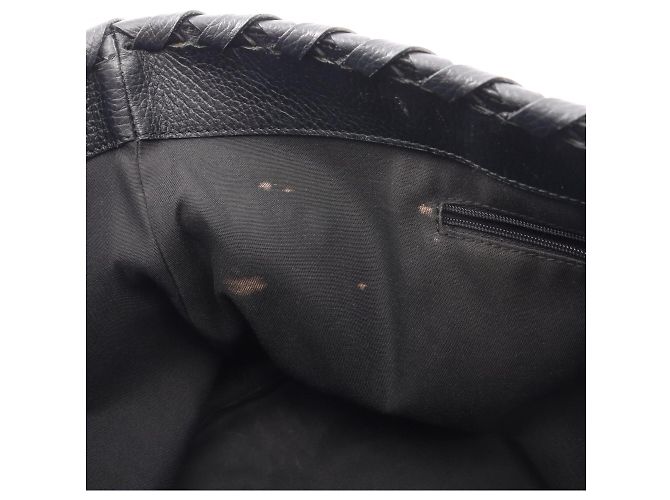 Bamboo Borsa Tote Gucci in denim nero e pelle - vista 14