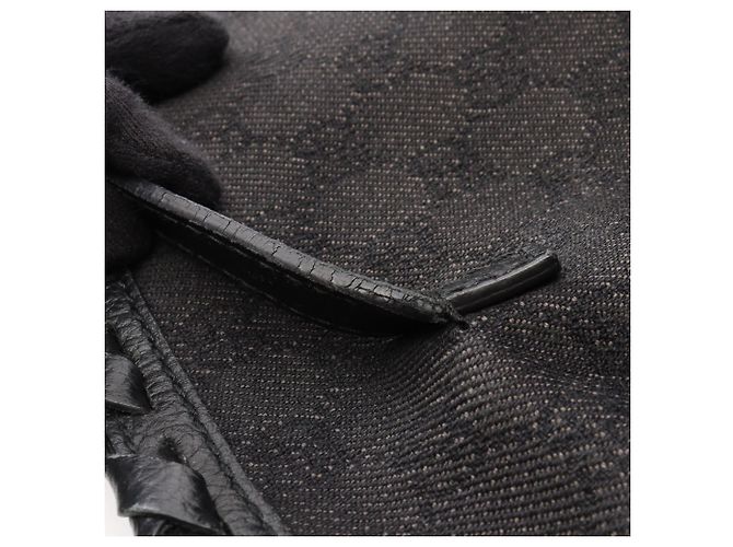 Bamboo Borsa Tote Gucci in denim nero e pelle - vista 16