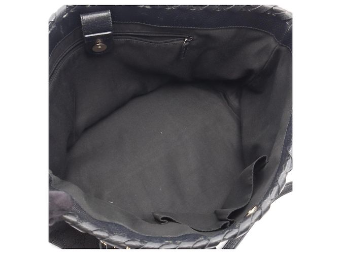 Bamboo Borsa Tote Gucci in denim nero e pelle - vista 3