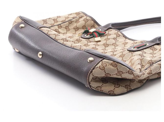 Borsa Gucci Princy Sherry Line Marrone Beige - vista 7