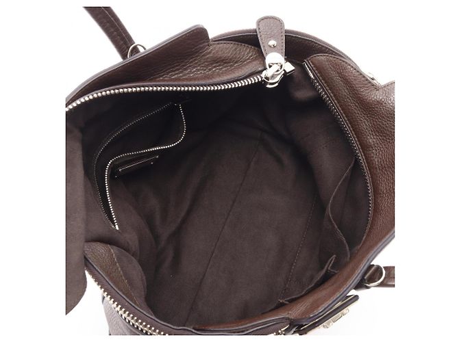 Borsa a 2 modi Salvatore Ferragamo Gancini Marrone - vista 3