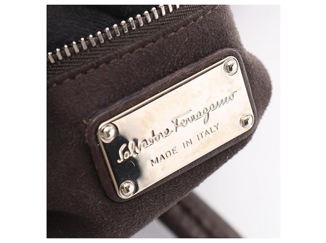 Borsa a 2 modi Salvatore Ferragamo Gancini Marrone - vista 4