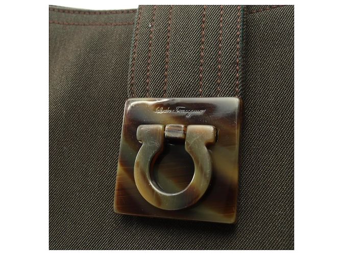 Borsa a tracolla Salvatore Ferragamo Gancini Verde - vista 12