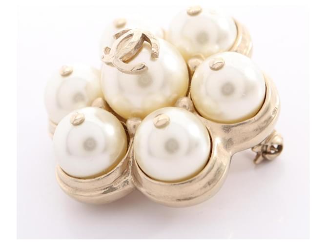 Spilla Chanel Coco Mark Bianco D'oro - vista 7