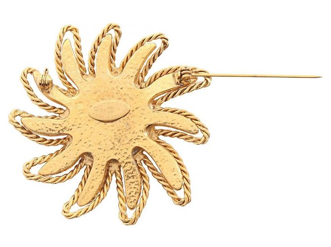 Spilla fiore logo Coco di Chanel D'oro - vista 2