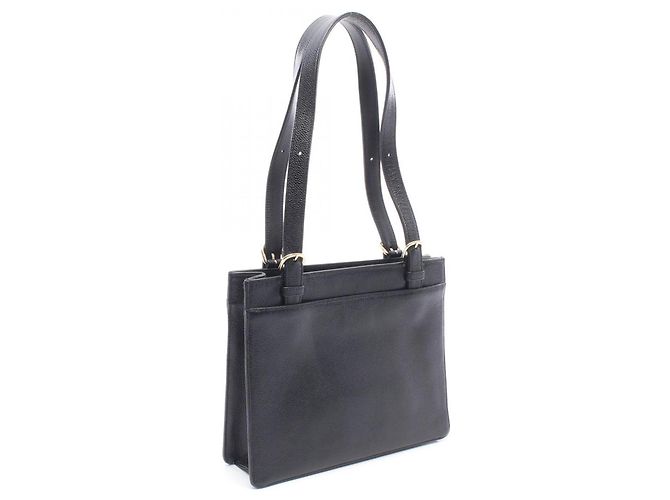 Timeless Borsa Tote Chanel in pelle di vitello martellata nera Nero - vista 2