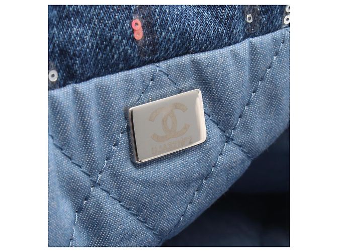 Borsa Chanel Matelassé 22 Large Denim Blu - vista 5