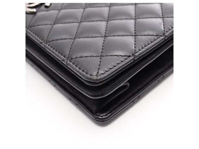 Borsa a tracolla Chanel Matelassé in agnello nero - vista 10