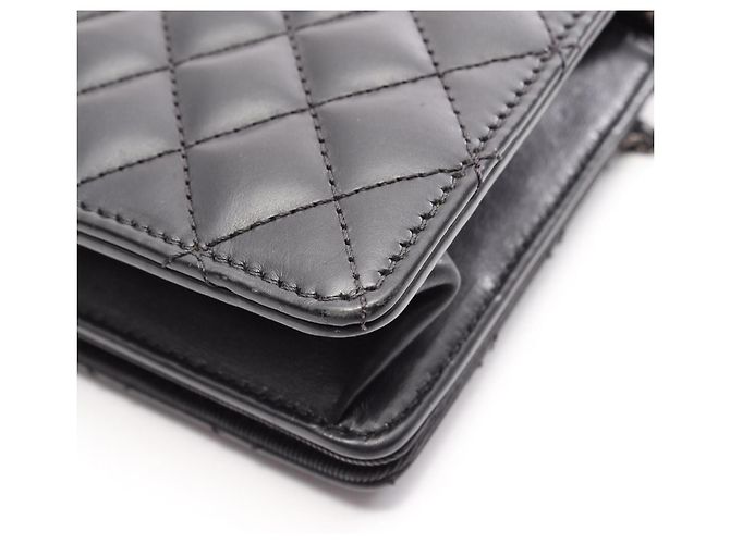 Borsa a tracolla Chanel Matelassé in agnello nero - vista 12