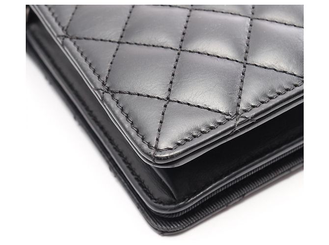Borsa a tracolla Chanel Matelassé in agnello nero - vista 13