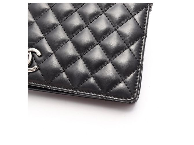 Borsa a tracolla Chanel Matelassé in agnello nero - vista 9