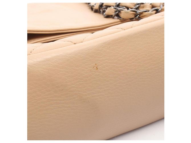 Borsa a tracolla Chanel Matelassé in agnello beige - vista 12