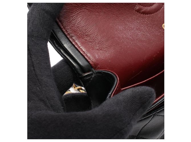 Borsa a Spalla Chanel Matelassé Double Flap Nero - vista 10