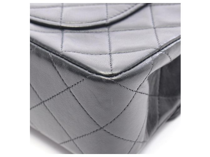 Borsa a Spalla Chanel Matelassé Double Flap Nero - vista 12