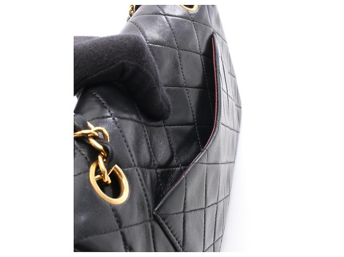 Borsa a Spalla Chanel Matelassé Double Flap Nero - vista 6