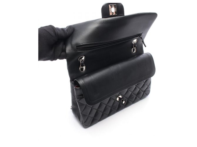 Borsa a Spalla Chanel Matelassé Double Flap Nero - vista 7