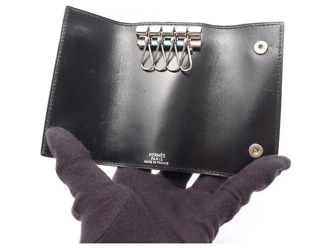Hermès Hermes Sellier Etuicle 4 Black Key Case Nero - vista 3