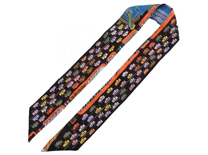 Hermès Sciarpa Twilly Pantin City Hermes Nero Multicolore - vista 3