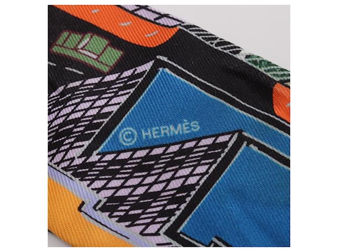Hermès Sciarpa Twilly Pantin City Hermes Nero Multicolore - vista 4