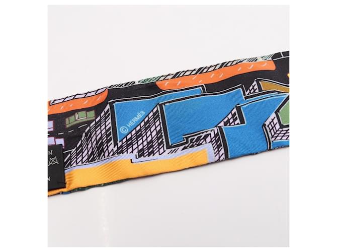 Hermès Sciarpa Twilly Pantin City Hermes Nero Multicolore - vista 7