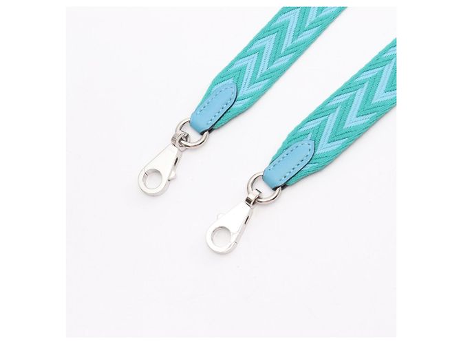 Hermès Tracolla Hermes Bandoulière Sangle Zigzag Blu Verde - vista 3