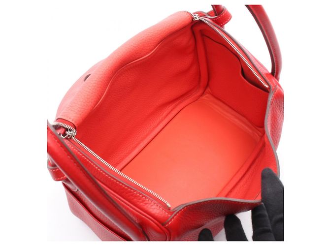 Hermès Hermes Lindy 26 Verso Rouge Casaque Rose Jaipur Shoulder Bag Rosso - vista 3