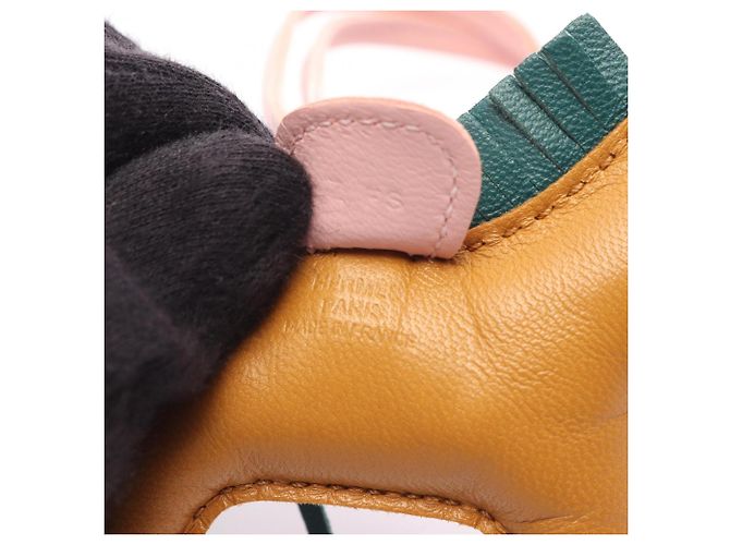 Hermès Hermes Rodeo PM Sesame Rose Sakura Malachite Charm Marrone Rosa Verde - vista 3