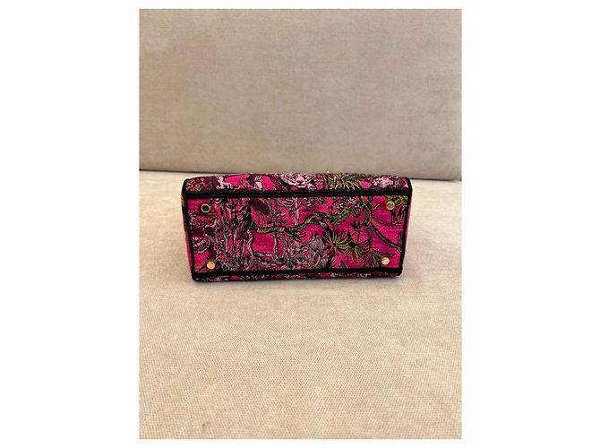 Borsa Christian Dior Lady D-Lite Mini Toile de Jouy Voyage - Rosa Multicolore - vista 12