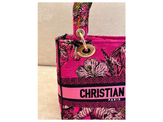 Borsa Christian Dior Lady D-Lite Mini Toile de Jouy Voyage - Rosa Multicolore - vista 4