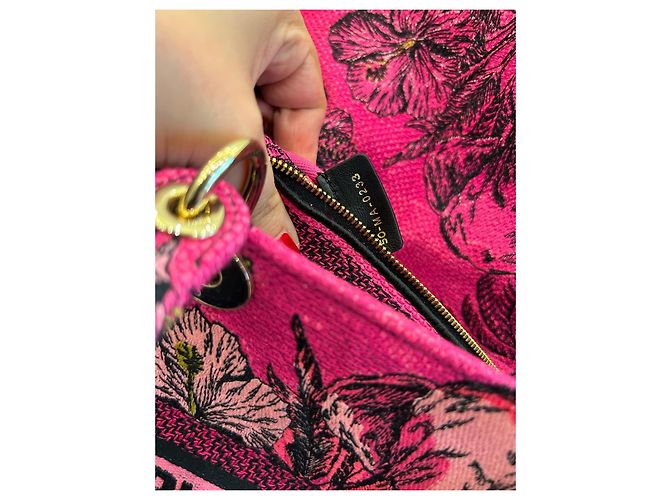 Borsa Christian Dior Lady D-Lite Mini Toile de Jouy Voyage - Rosa Multicolore - vista 7