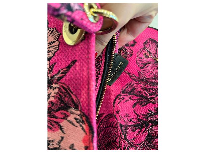 Borsa Christian Dior Lady D-Lite Mini Toile de Jouy Voyage - Rosa Multicolore - vista 8