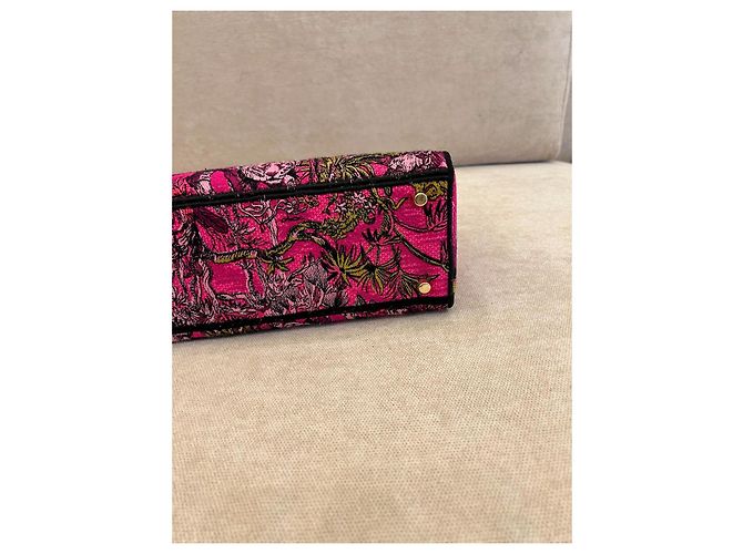 Borsa Christian Dior Lady D-Lite Mini Toile de Jouy Voyage - Rosa Multicolore - vista 9