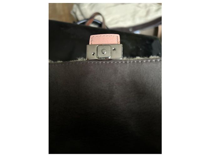 Borsa Fendi Baguette in shearling e pelle Rosa Beige - vista 8