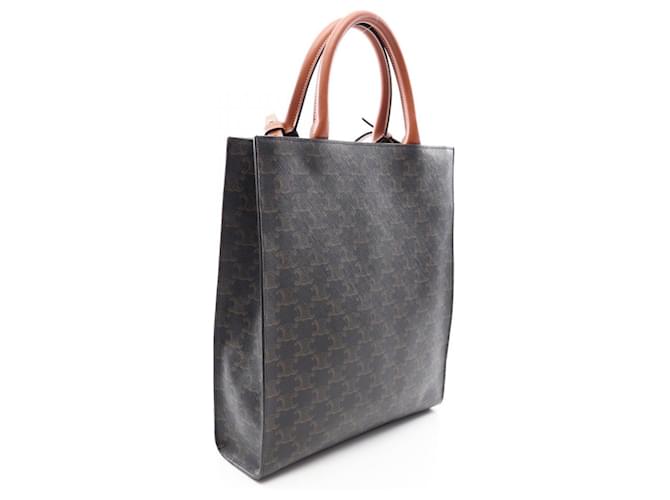 Céline Celine Small Vertical Cabas Triomphe Tote Bag Braun Schwarz - Ansicht 2