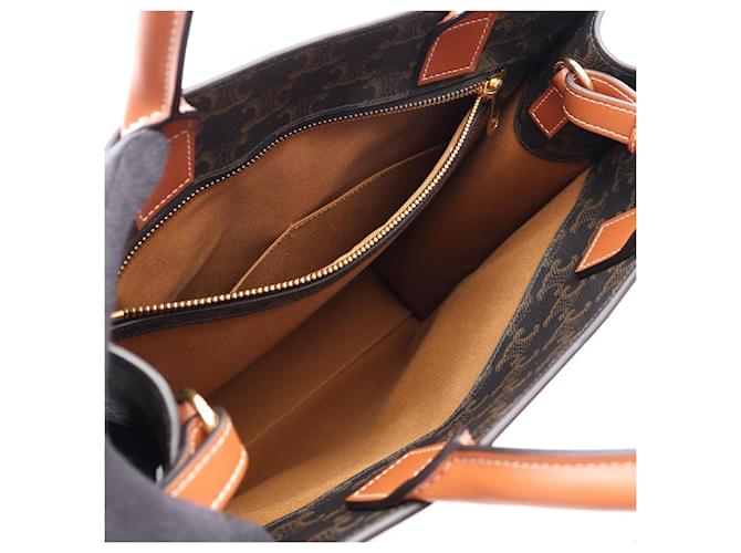 Céline Celine Small Vertical Cabas Triomphe Tote Bag Braun Schwarz - Ansicht 3