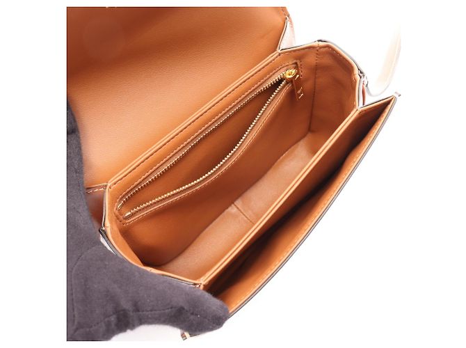 Céline Borsa a Spalla Celine Teen Triomphe Marrone Bianco Beige - vista 3