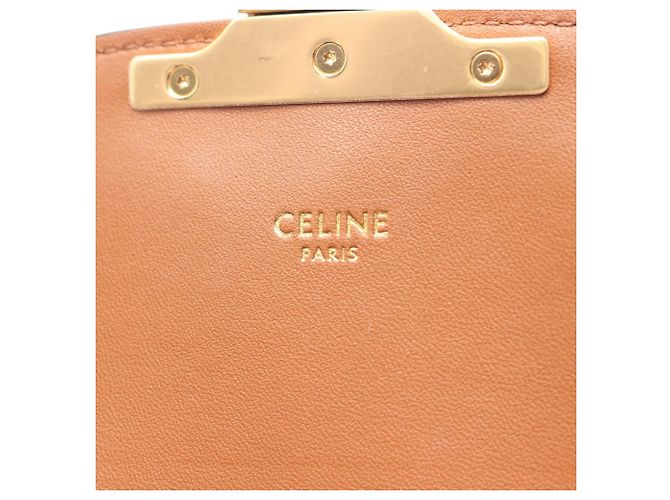 Céline Borsa a Spalla Celine Teen Triomphe Marrone Bianco Beige - vista 4
