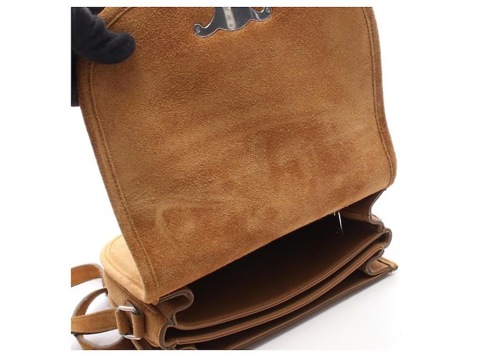 Céline Borsa a tracolla Celine Triomphe in scamosciato Marrone - vista 6