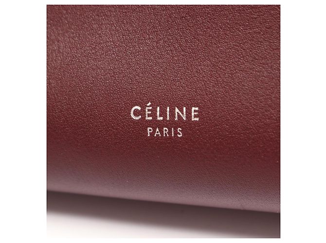 Céline Celine Big Bag Small con Correa Larga Burdeos - vista 4