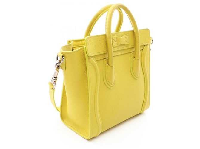 Céline Borsa Celine Luggage Nano Shopper 2-Way Giallo - vista 2