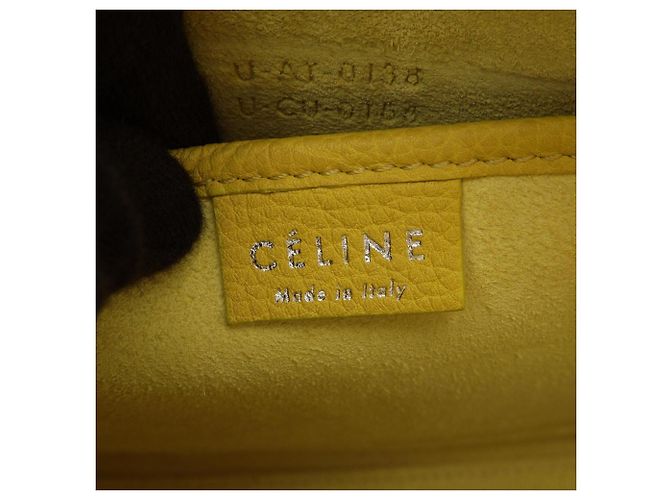 Céline Borsa Celine Luggage Nano Shopper 2-Way Giallo - vista 4