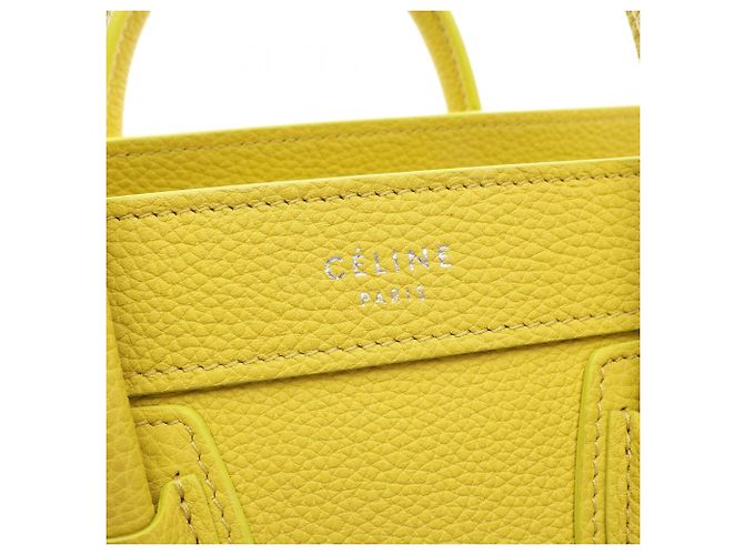 Céline Borsa Celine Luggage Nano Shopper 2-Way Giallo - vista 7