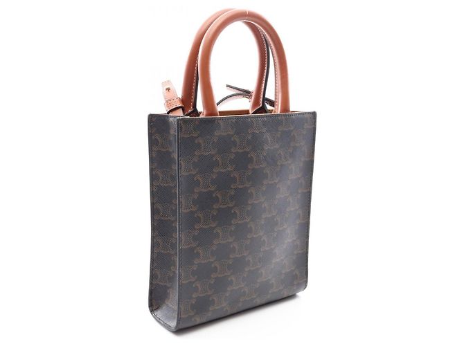 Céline Celine Mini Vertical Cabas 2-Way Handtasche Braun Schwarz - Ansicht 2
