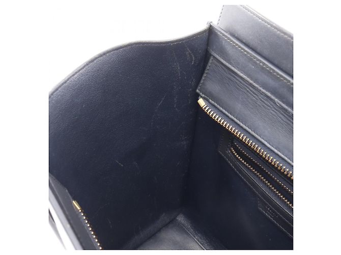 Céline Borsa Tote Celine Luggage Micro Shopper Nero Blu Blu navy - vista 14