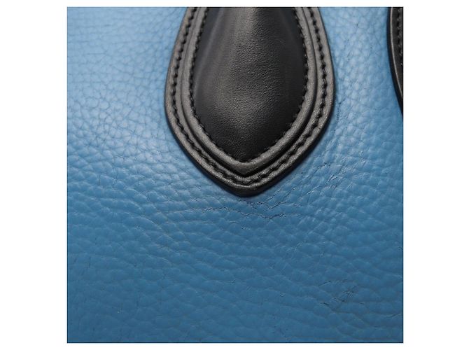 Céline Borsa Tote Celine Luggage Micro Shopper Nero Blu Blu navy - vista 9